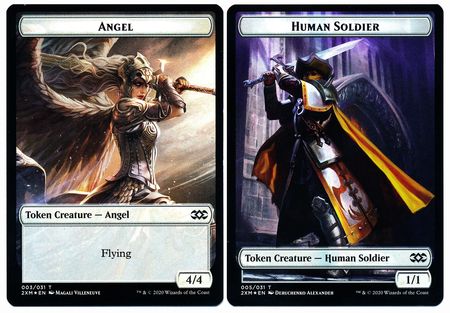 Angel // Human Soldier Double-sided Token [Double Masters Tokens] | All Aboard Games