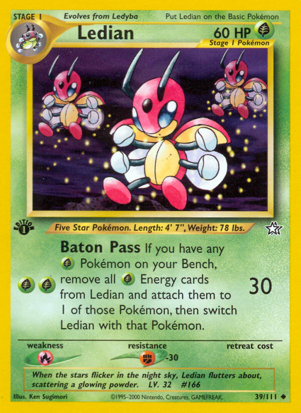 Ledian (39/111) [Neo Genesis 1st Edition] | All Aboard Games