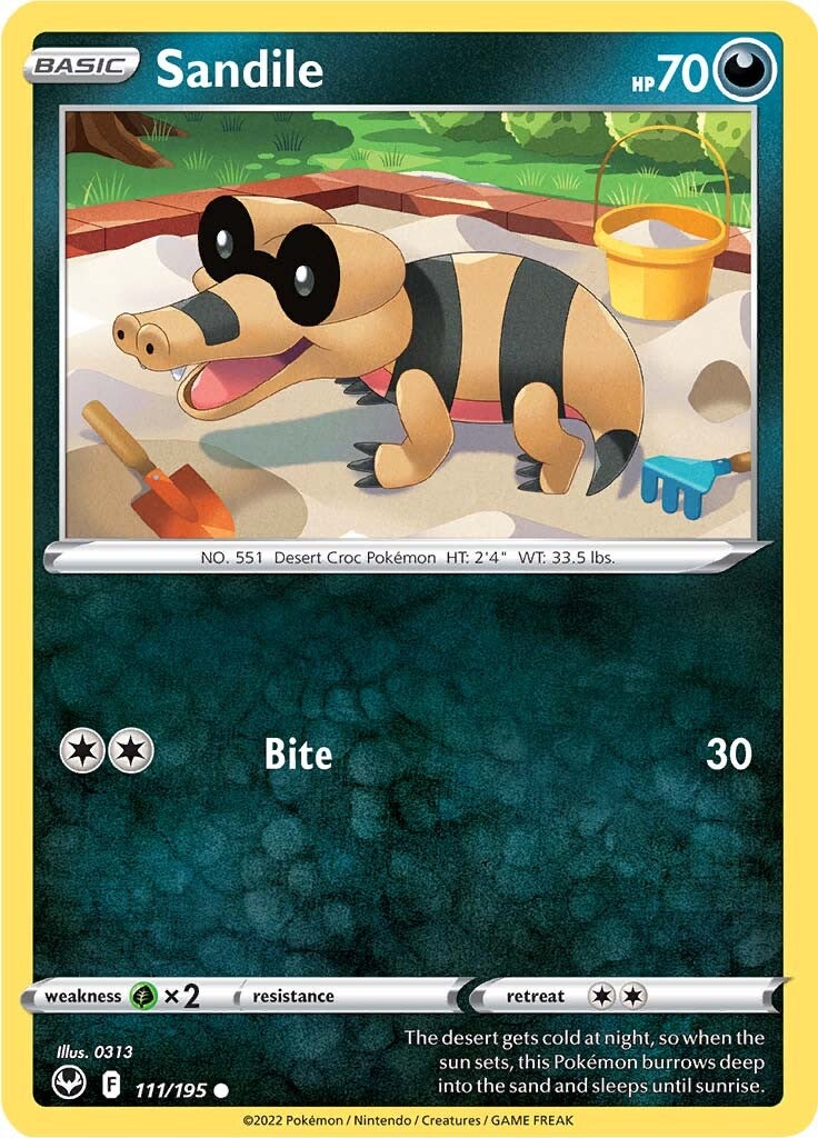 Sandile (111/195) [Sword & Shield: Silver Tempest] | All Aboard Games