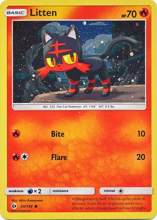 Litten (24/149) (Cosmos Holo) [Sun & Moon: Base Set] | All Aboard Games