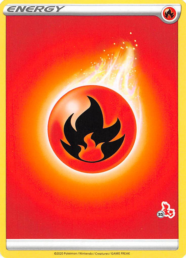 Fire Energy (Cinderace Stamp #35) [Battle Academy 2022] | All Aboard Games