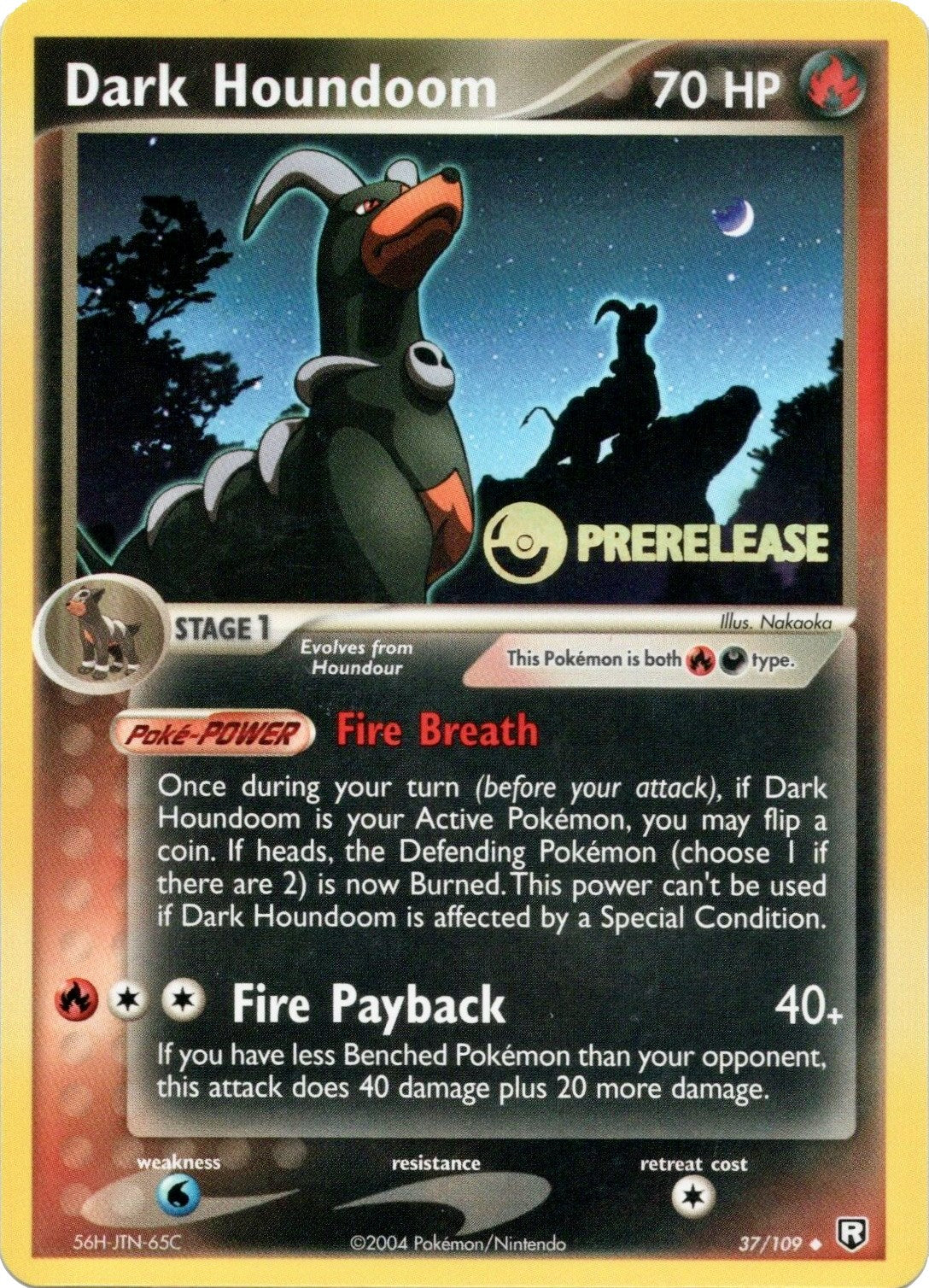 Dark Houndoom (37/109) (Prerelease Promo) [EX: Team Rocket Returns] | All Aboard Games