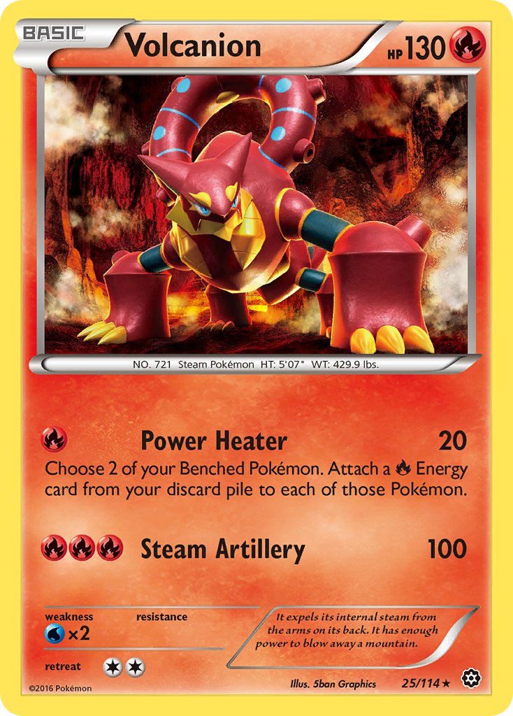 Volcanion (25/114) (Cracked Ice Holo) (Theme Deck Exclusive) [XY: Steam Siege] | All Aboard Games