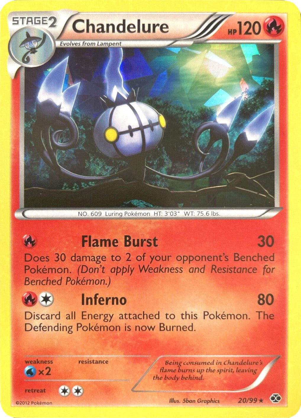 Chandelure (20/99) (Cracked Ice Holo) [Black & White: Next Destinies] | All Aboard Games