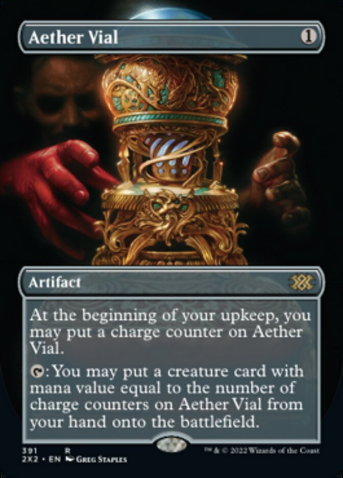 Aether Vial (Borderless Alternate Art) [Double Masters 2022] | All Aboard Games