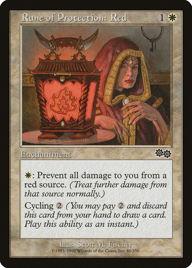 Rune of Protection: Red [Urza's Saga] | All Aboard Games