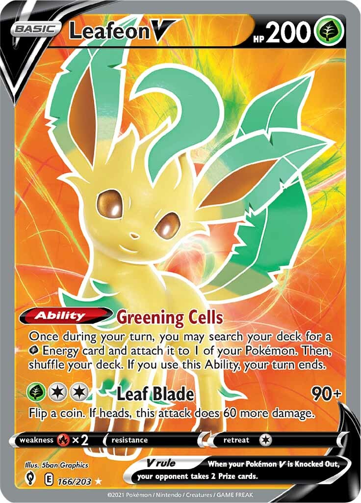 Leafeon V (166/203) [Sword & Shield: Evolving Skies] | All Aboard Games