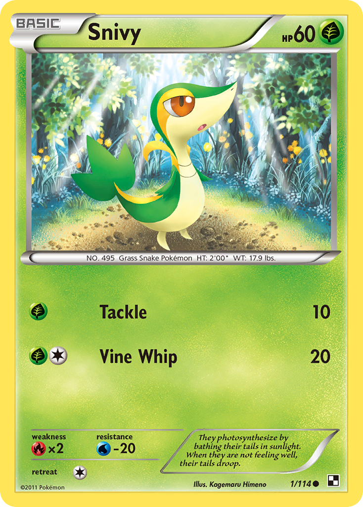 Snivy (1/114) (Cosmos Holo) [Black & White: Base Set] | All Aboard Games