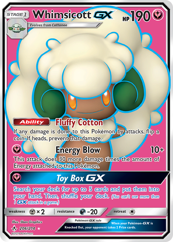 Whimsicott GX (206/214) [Sun & Moon: Unbroken Bonds] | All Aboard Games