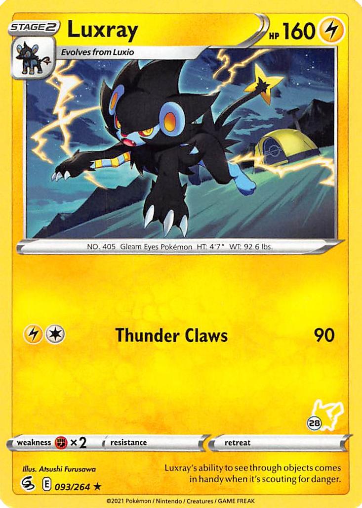 Luxray (093/264) (Pikachu Stamp #28) [Battle Academy 2022] | All Aboard Games