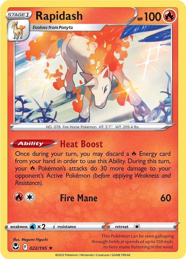 Rapidash (022/195) (Theme Deck Exclusive) [Sword & Shield: Silver Tempest] | All Aboard Games