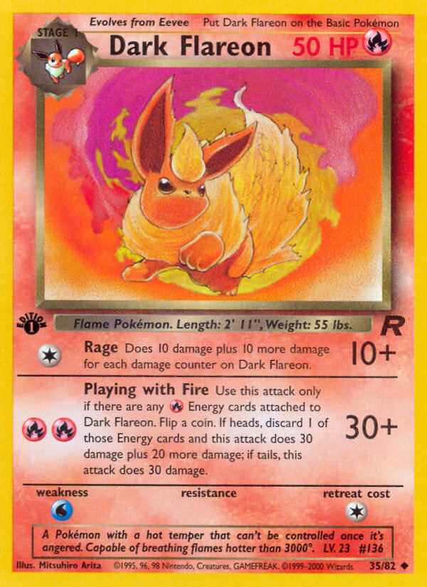 Dark Flareon (35/82) [Team Rocket 1st Edition] | All Aboard Games