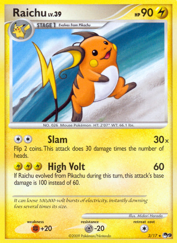 Raichu (3/17) [POP Series 9] | All Aboard Games