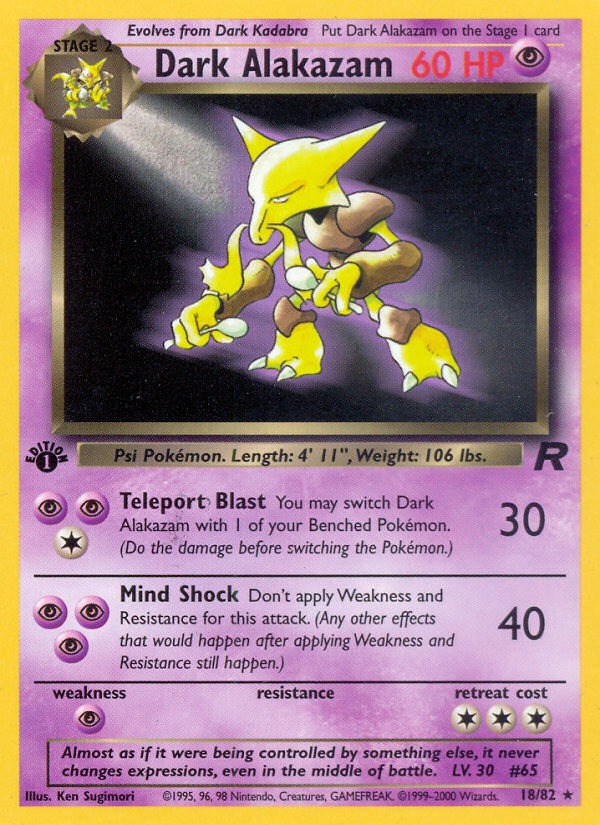 Dark Alakazam (18/82) [Team Rocket 1st Edition] | All Aboard Games