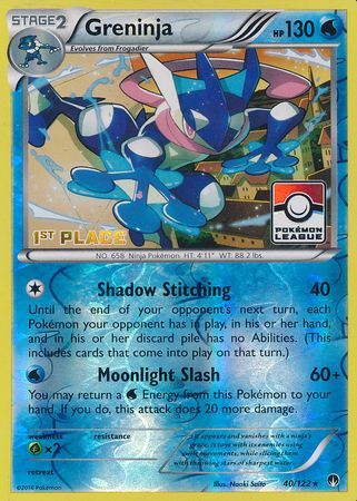 Greninja (40/122) (League Promo 1st Place) [XY: BREAKpoint] | All Aboard Games