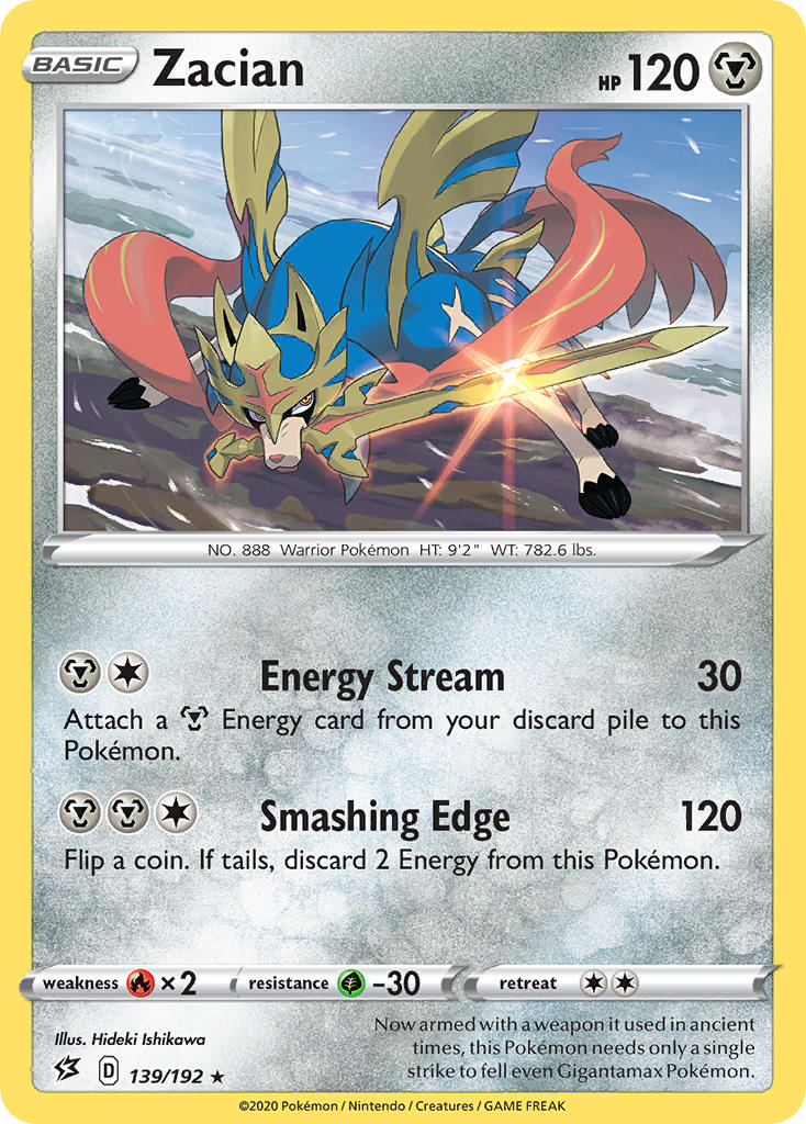 Zacian (139/192) (Cracked Ice Holo) (Theme Deck Exclusives) [Sword & Shield: Rebel Clash] | All Aboard Games