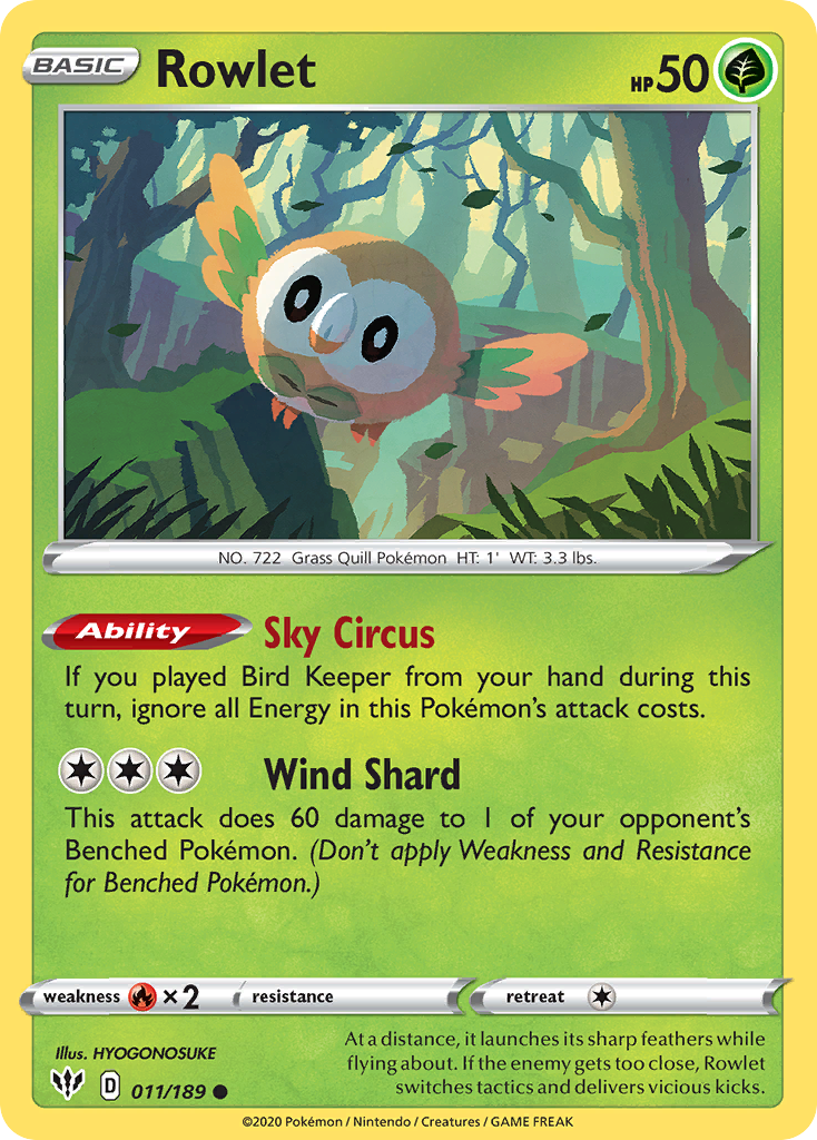 Rowlet (011/189) [Sword & Shield: Darkness Ablaze] | All Aboard Games