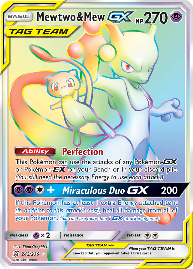 Mewtwo & Mew GX (242/236) [Sun & Moon: Unified Minds] | All Aboard Games