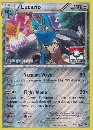 Lucario (63/124) (League Promo 2nd Place) [XY: Fates Collide] | All Aboard Games