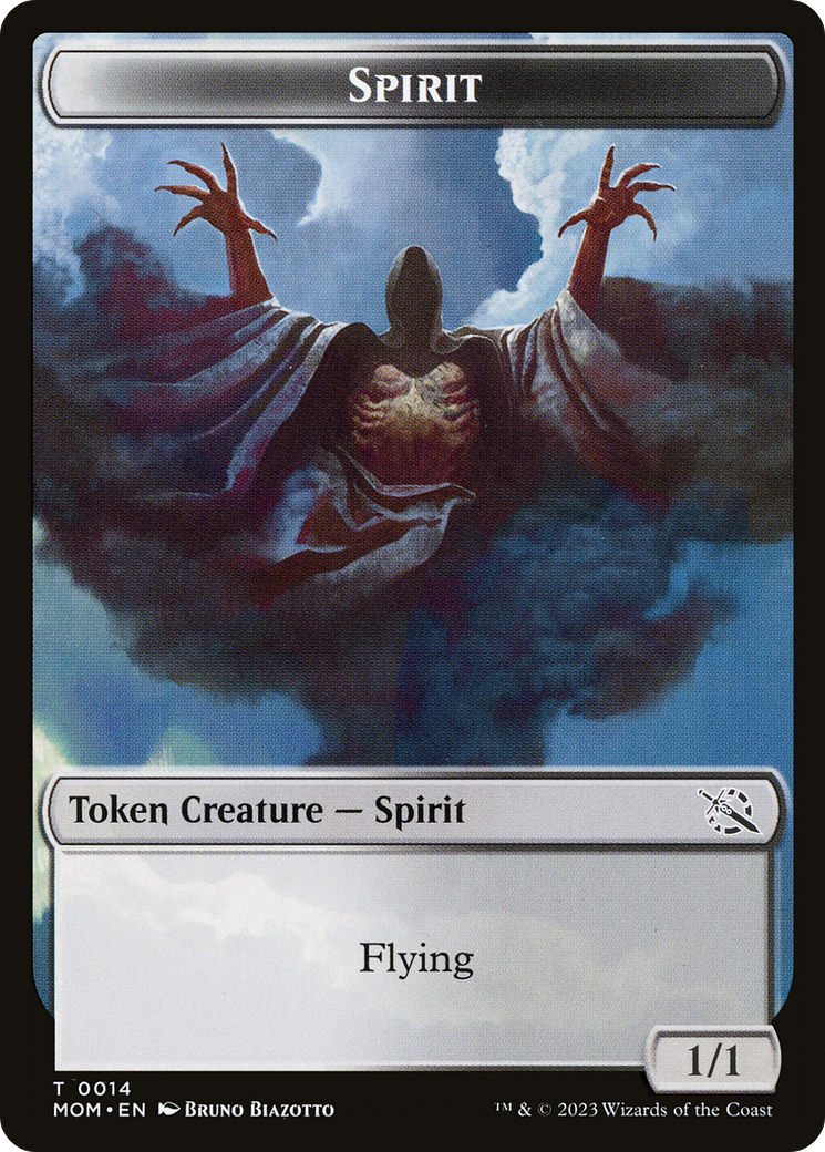 Monk // Spirit (14) Double-Sided Token [March of the Machine Tokens] | All Aboard Games