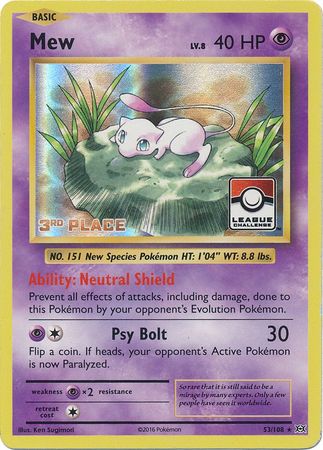 Mew (53/108) (League Promo 3rd Place) [XY: Evolutions] | All Aboard Games