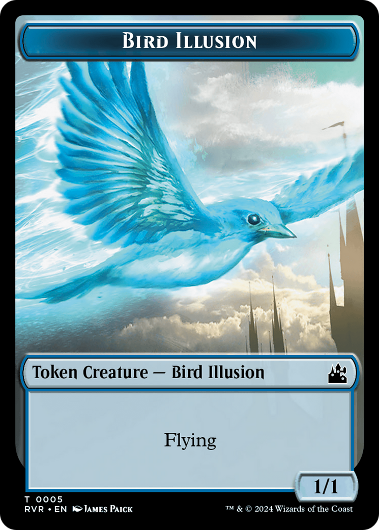Bird // Bird Illusion Double-Sided Token [Ravnica Remastered Tokens] | All Aboard Games