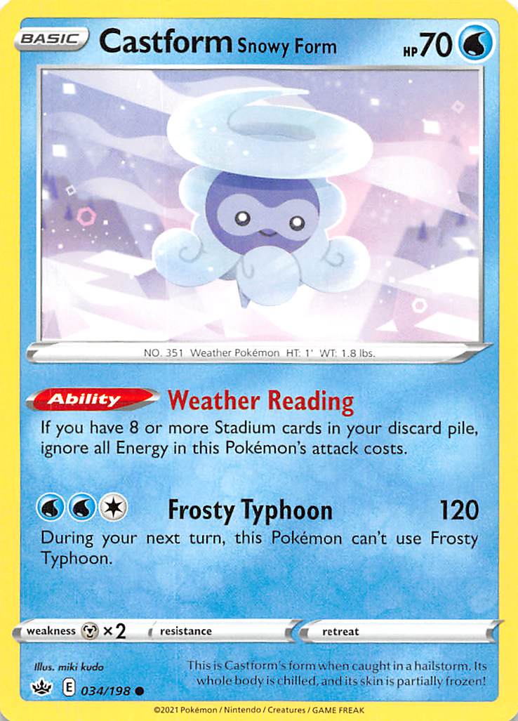 Castform Snowy Form (034/198) [Sword & Shield: Chilling Reign] | All Aboard Games