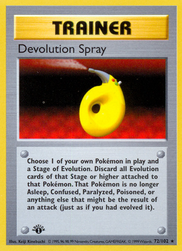 Devolution Spray (72/102) (Shadowless) [Base Set 1st Edition] | All Aboard Games