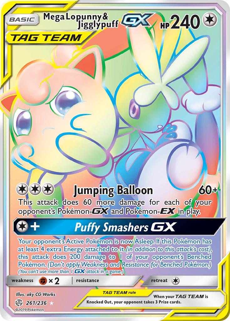 Mega Lopunny & Jigglypuff GX (261/236) [Sun & Moon: Cosmic Eclipse] | All Aboard Games