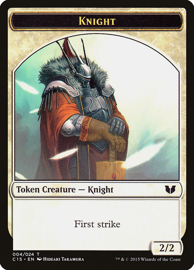 Knight Token (004/024) [Commander 2015 Tokens] | All Aboard Games