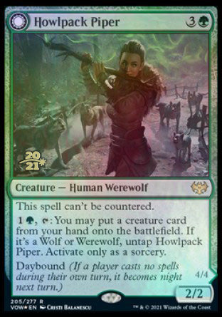 Howlpack Piper // Wildsong Howler [Innistrad: Crimson Vow Prerelease Promos] | All Aboard Games