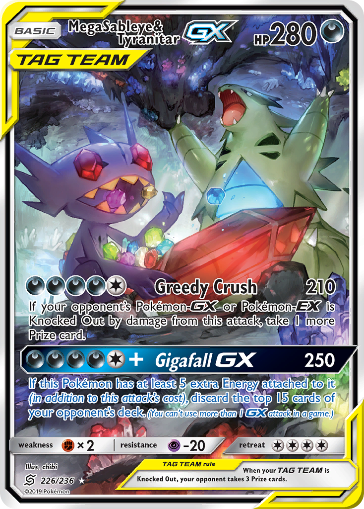 Mega Sableye & Tyranitar GX (226/236) [Sun & Moon: Unified Minds] | All Aboard Games