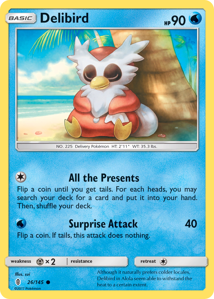 Delibird (26/145) [Sun & Moon: Guardians Rising] | All Aboard Games