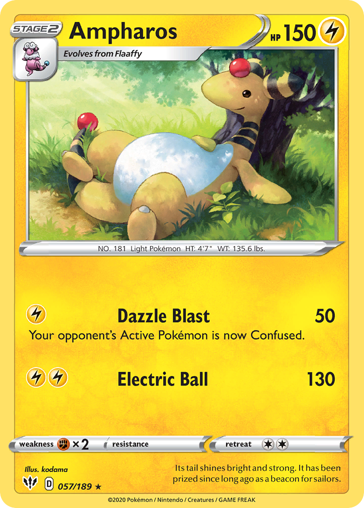 Ampharos (057/189) [Sword & Shield: Darkness Ablaze] | All Aboard Games