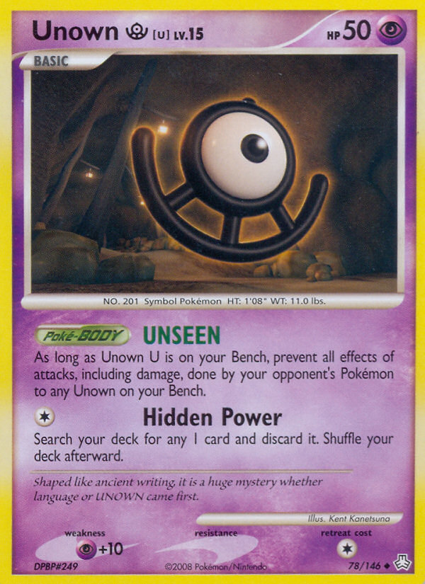 Unown U (78/146) [Diamond & Pearl: Legends Awakened] | All Aboard Games