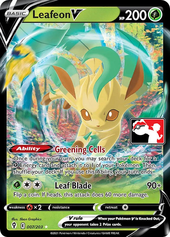 Leafeon V (007/203) [Prize Pack Series One] | All Aboard Games