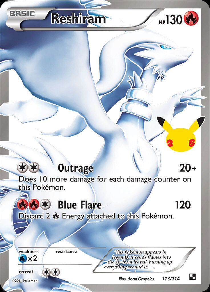 Reshiram (113/114) [Celebrations: 25th Anniversary - Classic Collection] | All Aboard Games