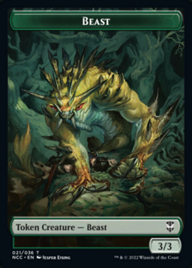 Beast // Saproling Double-sided Token [Streets of New Capenna Commander Tokens] | All Aboard Games