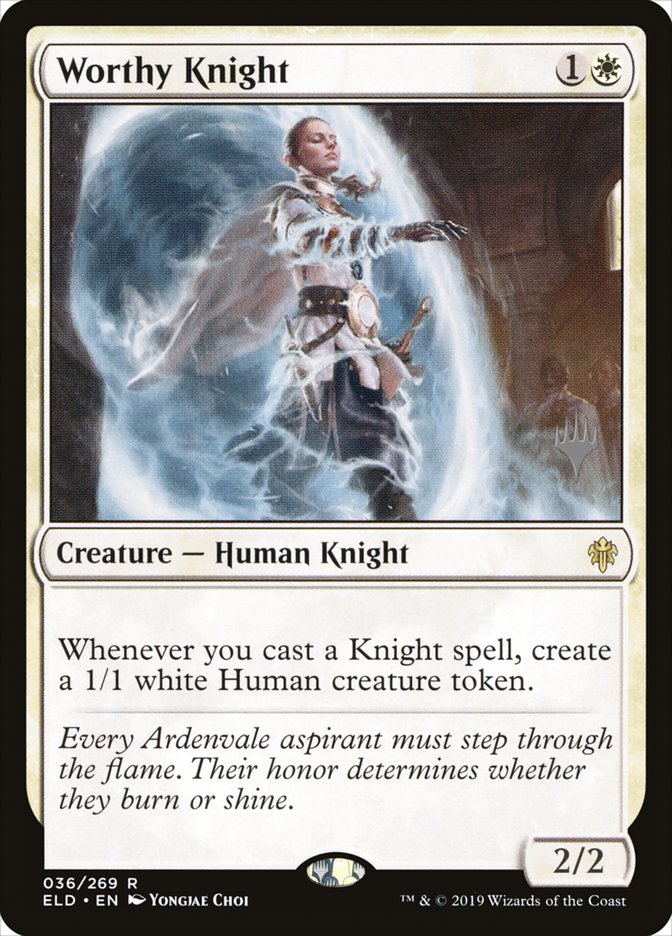 Worthy Knight (Promo Pack) [Throne of Eldraine Promos] | All Aboard Games