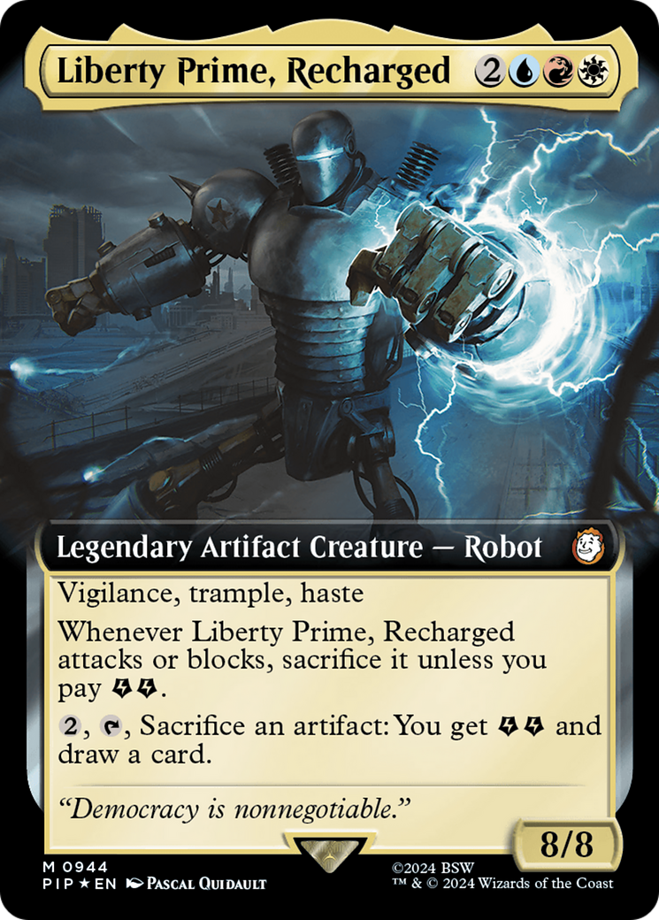Liberty Prime, Recharged (Extended Art) (Surge Foil) [Fallout] | All Aboard Games