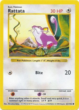 Rattata (61/102) [Base Set Shadowless Unlimited] | All Aboard Games