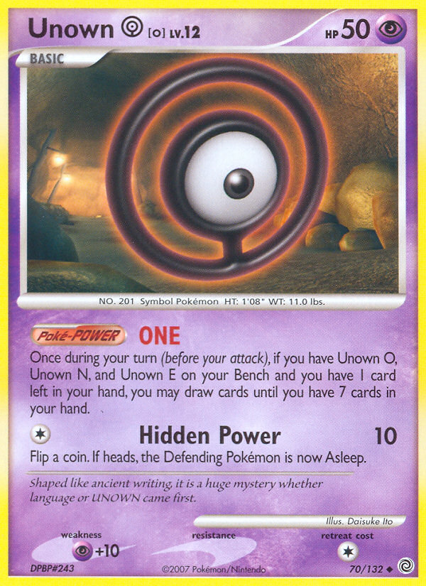 Unown O (70/132) [Diamond & Pearl: Secret Wonders] | All Aboard Games