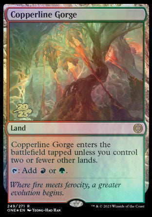 Copperline Gorge [Phyrexia: All Will Be One Prerelease Promos] | All Aboard Games