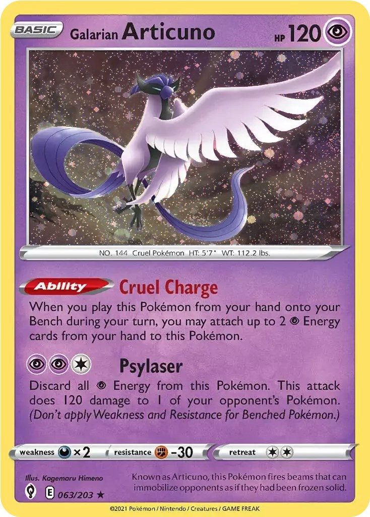 Galarian Articuno (063/203) (Cosmos Holo) [Sword & Shield: Evolving Skies] | All Aboard Games