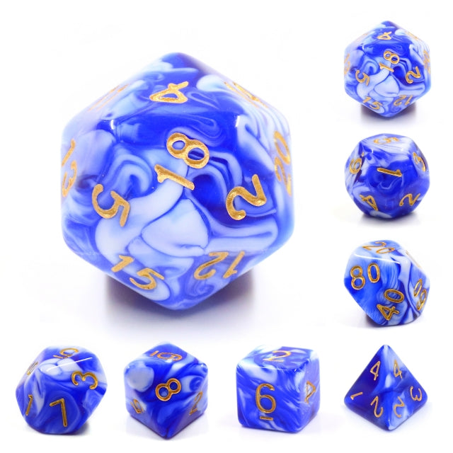 7pc Blend Blue Porcelain w/ Gold - HDB50 | All Aboard Games