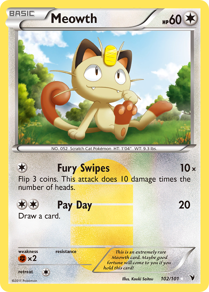 Meowth (102/101) [Black & White: Noble Victories] | All Aboard Games
