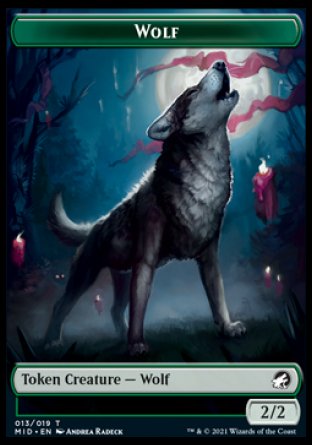 Wolf // Vampire Double-sided Token [Innistrad: Midnight Hunt Tokens] | All Aboard Games