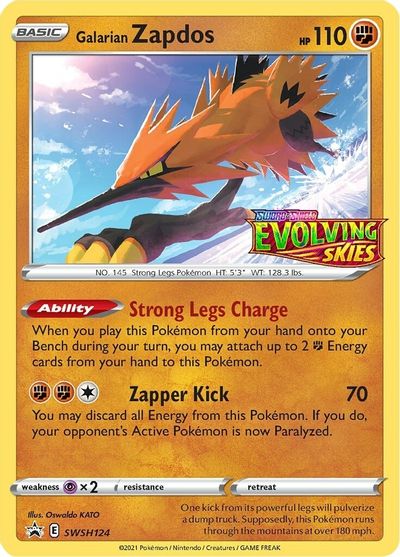 Galarian Zapdos (SWSH124) (Prerelease Promo) [Sword & Shield: Black Star Promos] | All Aboard Games