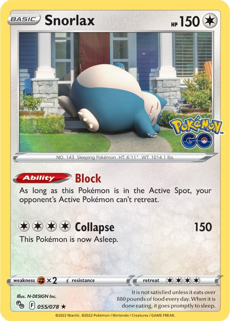 Snorlax (055/078) [Pokémon GO] | All Aboard Games