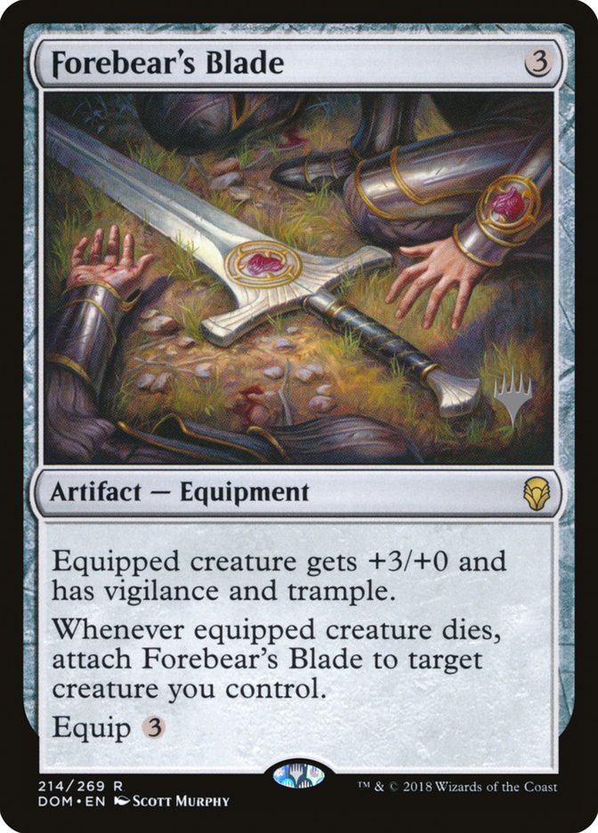 Forebear's Blade (Promo Pack) [Dominaria Promos] | All Aboard Games